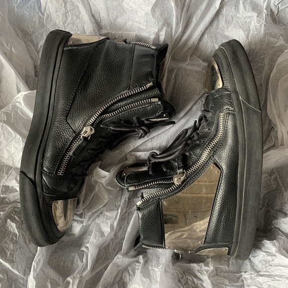GIUSEPPE ZANOTTI LONDON Leather Silver Sneakers $1635 RARE main image 8